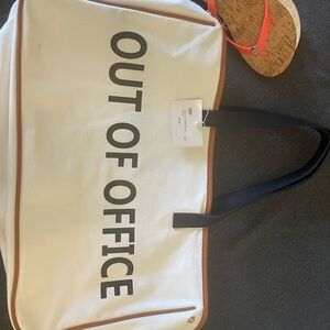 White 'Out of Office' Tote Bag